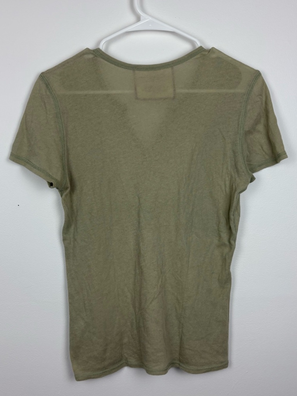 Abercrombie & Fitch Sage Green Henley Large 100% Cotton Y2K Elena Vampire - Picture 6 of 9
